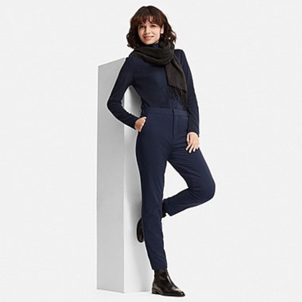 UNIQLO Navy Slim Ankle Length Pants